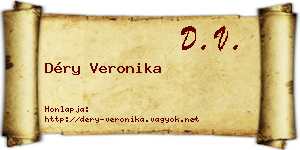Déry Veronika névjegykártya